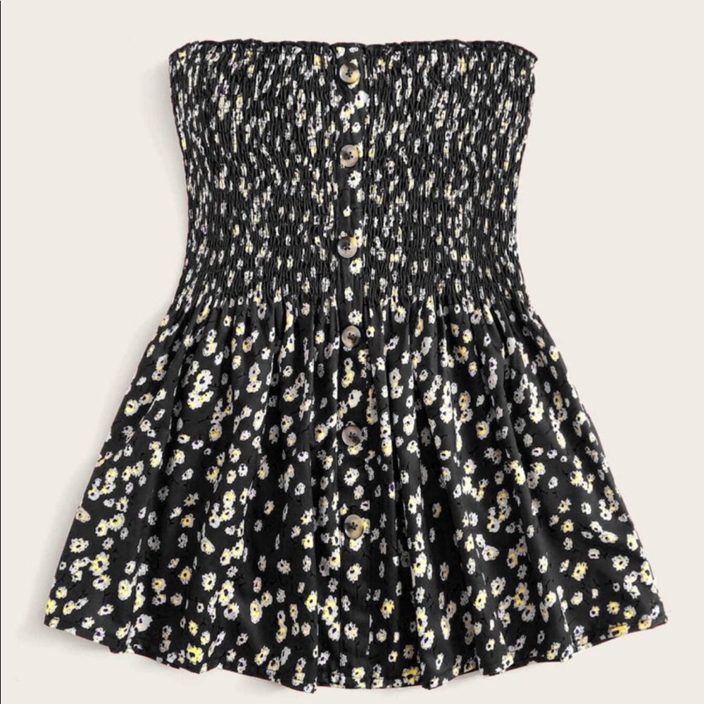 Shein Plus Size Floral Print Bandeau Top